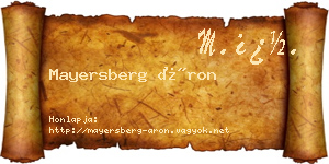 Mayersberg Áron névjegykártya